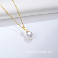 18k gold jewelry real freshwater pearl necklace